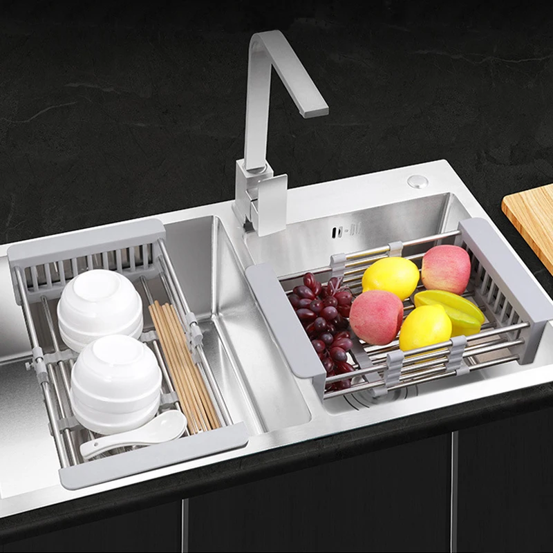 Сетчатая стойка из нержавеющей стали для раковины регулируемая дренажная