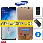 ЖК-дисплей 6,4 дюйма Super AMOLED Samsung Galaxy A50 A505F A505FN со сканером отпечатков пальцев, сменный сенсорный экран для Galaxy A50 с рамкой