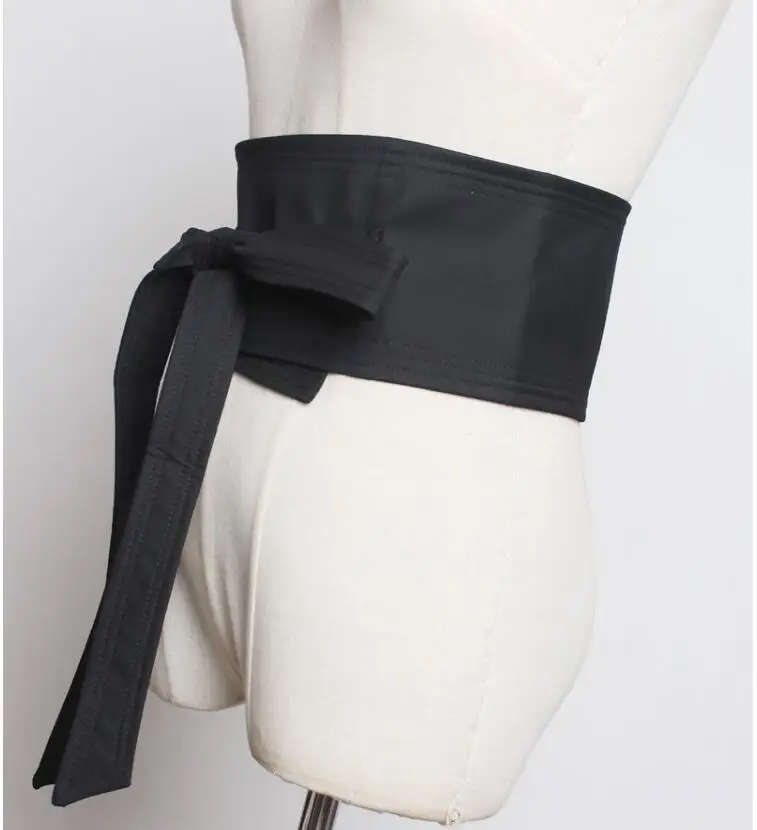 

Women's runway fashion big bow pu leather Cummerbunds female Dress Corsets Waistband Belts decoration wide belt R2243