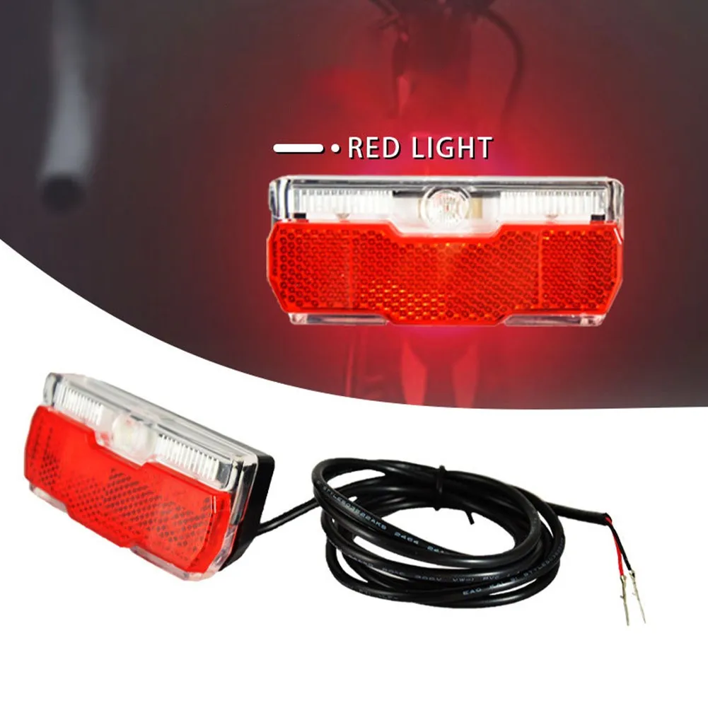 

6-48V Electric Bicycle Ebike LED Rear Light TailLight Lamp Waterproof ABS Big Beam Angle 180 Degree E-Bike Tail Light