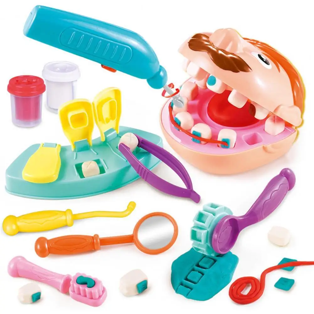

13Pcs Creative Simulation Dentist Kit Tooth Extraction Clay Model Toys Dental Tool Set Interactive Game