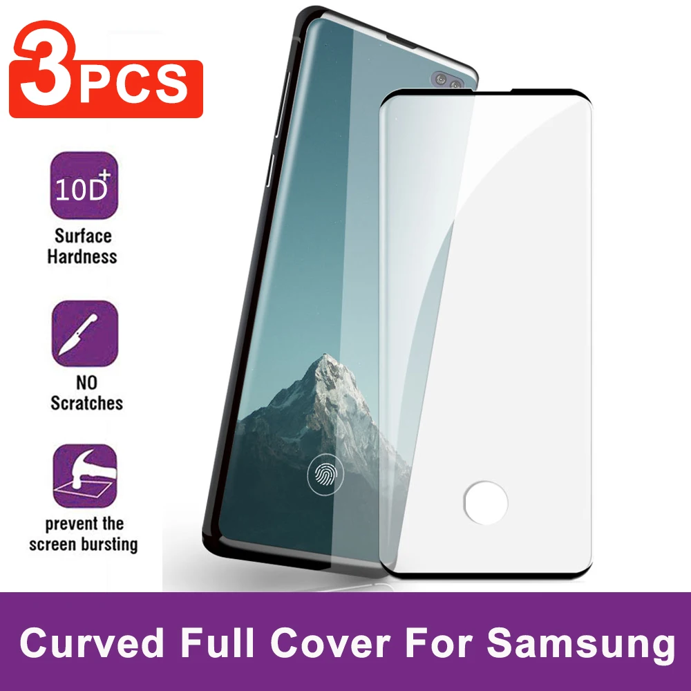10D закаленное стекло для samsung Galaxy S8 S9 S10 Plus S10E Защита экрана Note 8 9 10 Pro Защитная