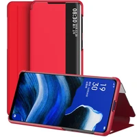 for oppo reno 2z 2f case smart side window view flip case for reno ace pu leather phone protective back cover