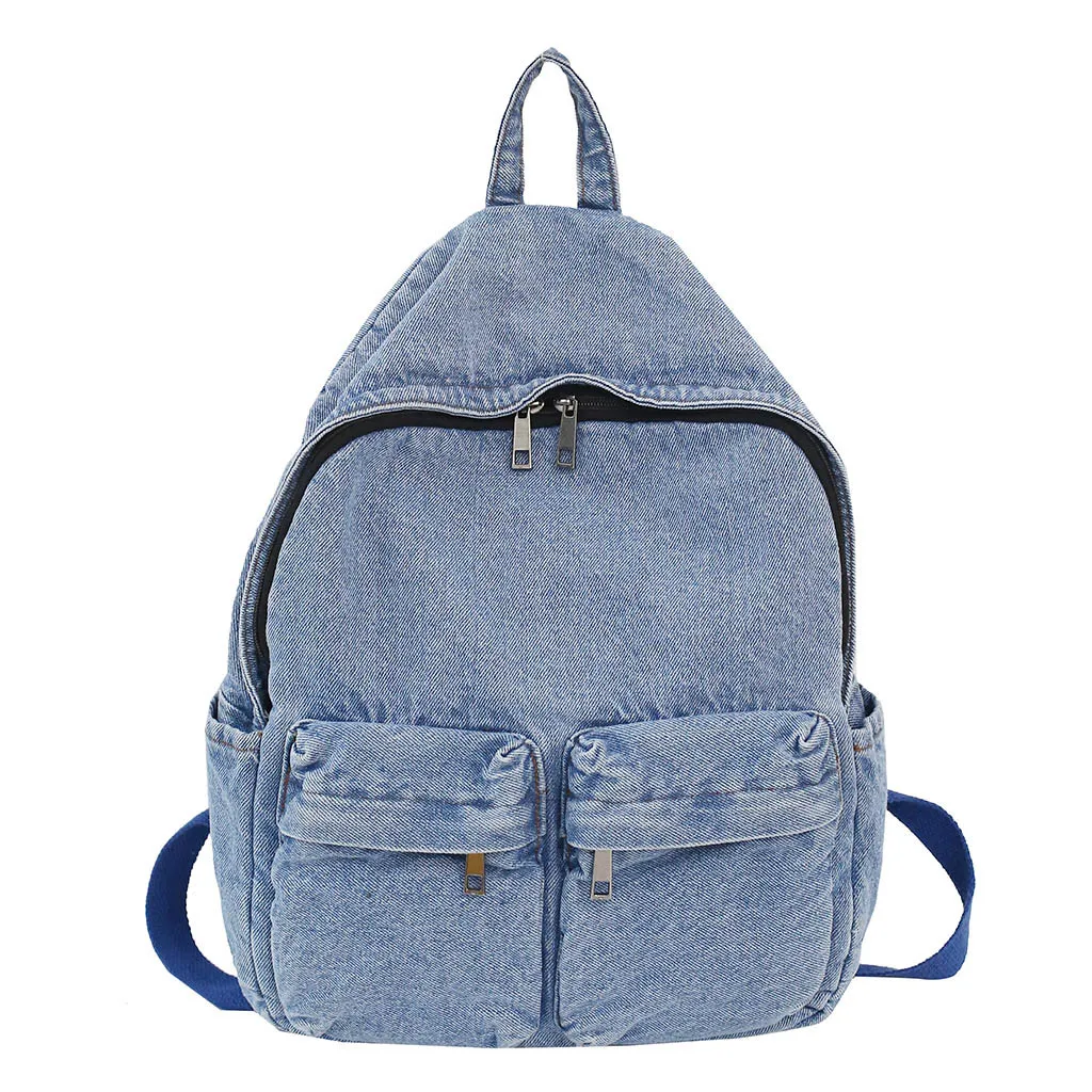 

Vintage Style Jeans Backpacks Bags Large Size School Bags Denim Travel Bags Kroean Style Bags Drop Shipping Backpack Women