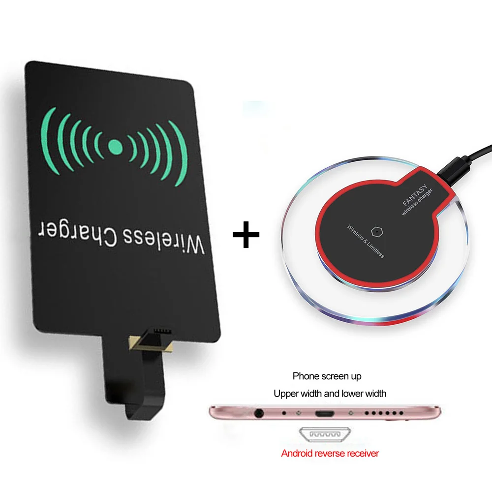 add reverse receiver Qi Беспроводное зарядное устройство приемник для iPhone 8 huawei p30 samsung S9 S8 Plus Note 9 8 S7 Edge 5 Вт Зарядное устройство для iPhone X XS Max XR 7 Pl - Тип штекера: add reverse receiver