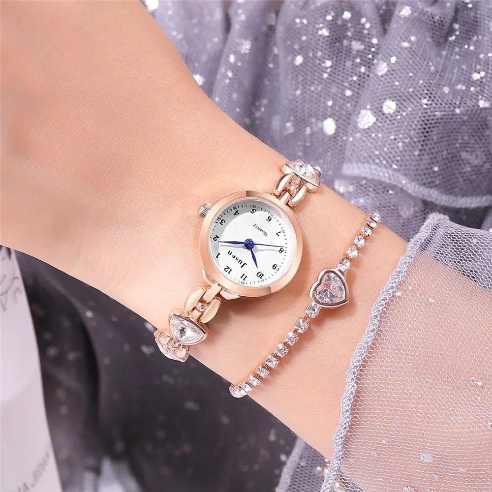 

Shining Rhinestone Luxury Fashion Women's Watches Stainless Steel Rose Gold Bracelet Female Quartz Wristwatches Relojes Mujer