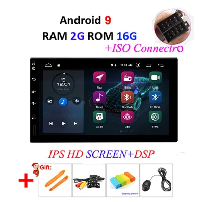 DSP ips 4G 64G Android 9,0 2 Din Универсальное автомобильное радио ПК мультимедийный плеер видео gps головное устройство в тире для NISSAN/VW/TOYOTA OBD2 - Цвет: ISO 2G 16G IPS DSP