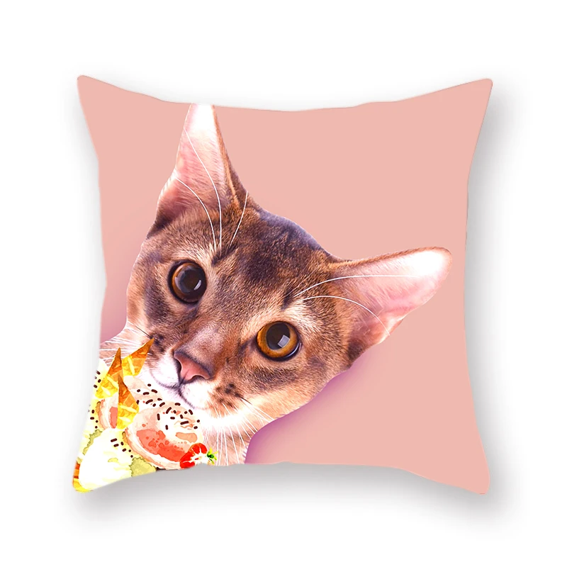 Декоративная Полиэстеровая наволочка с изображением животных собак и кошек