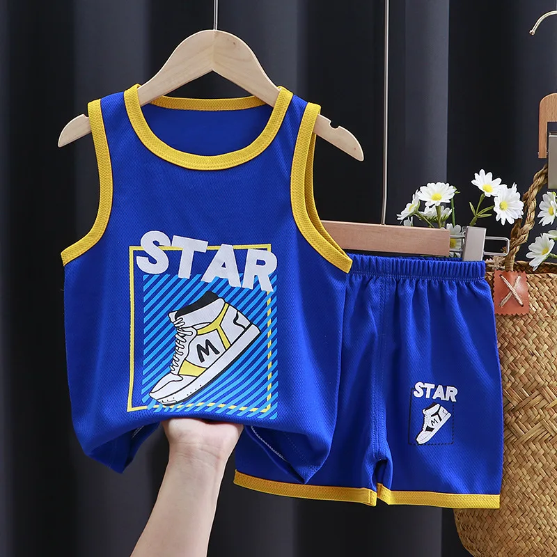 

Summer Sport Vest Sets Clothes Kz Setleri Roupa Infantil Vestiti Bambina Bluey Jongens Kleding Baby Boy Clothes Girl Baby Pants
