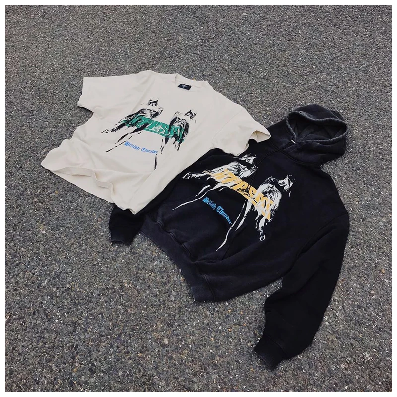 

Represent High Street dark thunder Angel Vintage printed retro old hoodie men's and women's trendy loose hoodie