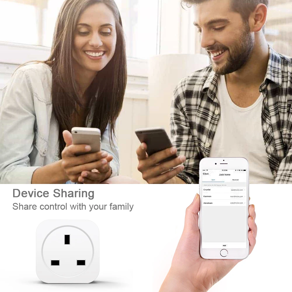Умная вилка Великобритании Wi-Fi розетка управления 10A 16A Мощность мониторинг энергии таймер розетка Голосовое управление от Alexa Google Home IFTTT