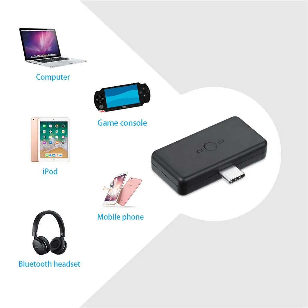 Совместимый и эффективный аудиопередатчик VOBERRY с Bluetooth 5 0 USB Type C адаптер для NS Switch