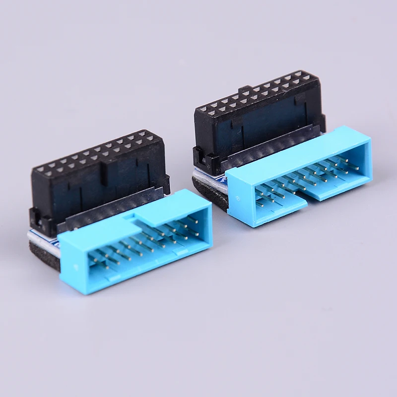 1 шт. USB3.0 19P 20P Мужской Разъем 90 градусов материнская плата шасси переднего сиденья