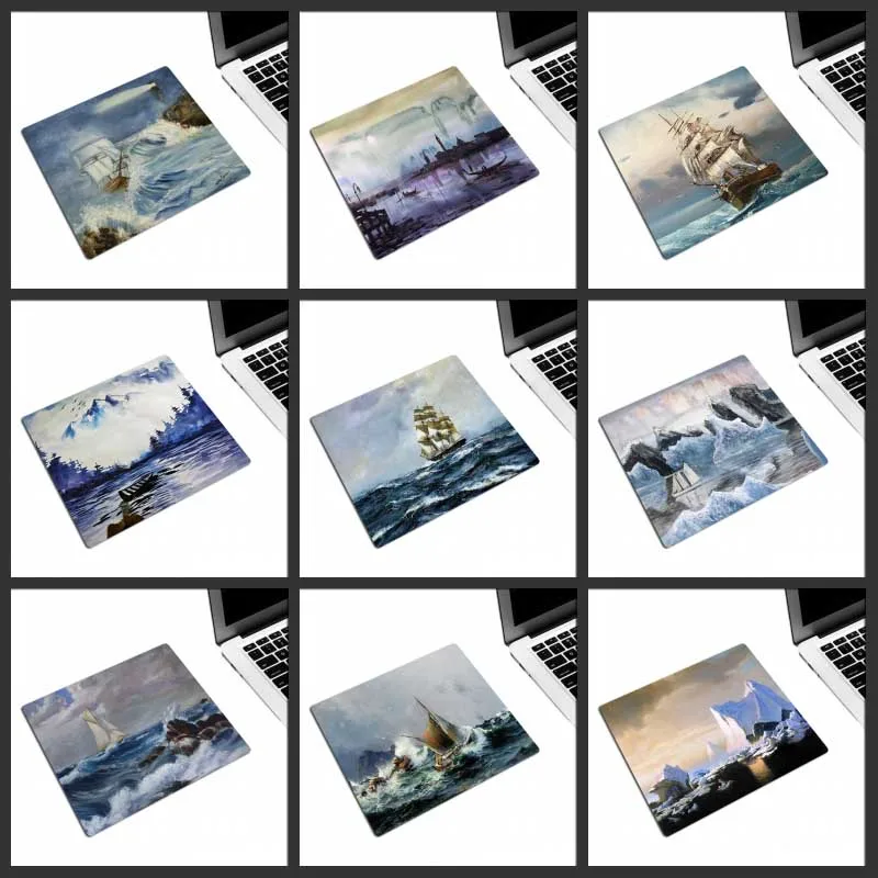 

XGZ Promotional Gaming Mouse Pad HD Sailing Office Computer Desk Mat Natural Rubber Speed Washable Fabric Custom Coasters
