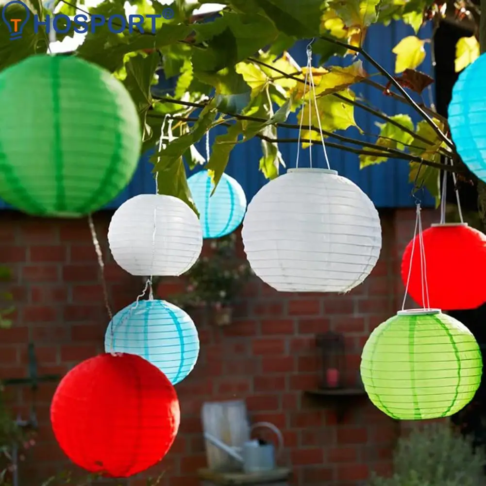 

12 inch Colorful Waterproof Nylon LED Round Lantern for Wedding Birthday Party Decoration Holiday Supplies Hanging Lantern