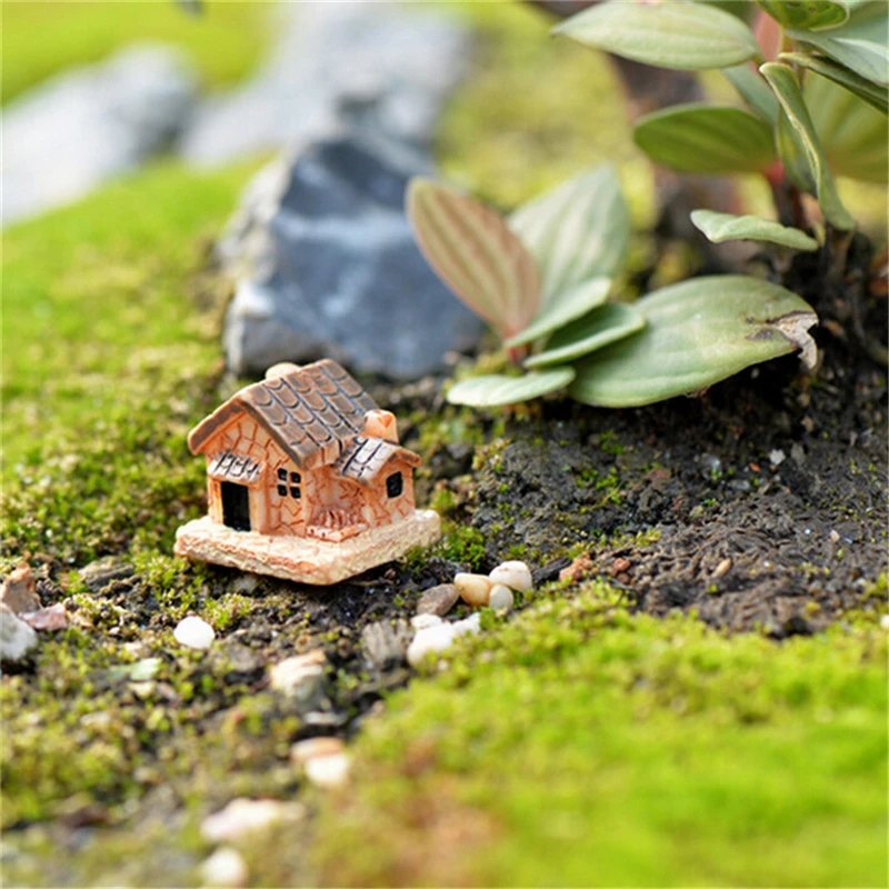 

3Pcs Small House Fairy Garden Miniatures Home Decoration Micro Landscape Decor