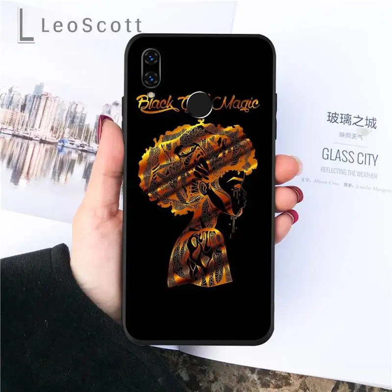 

Melanin Poppin Aba Black Girl Phone Case For Huawei P9 P10 P20 P30 Pro Lite smart Mate 10 Lite 20 Y5 Y6 Y7 2018 2019