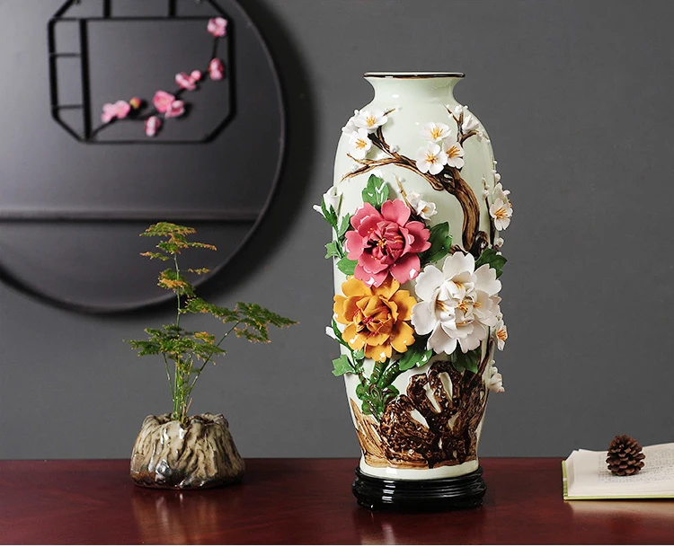 Новая ваза в китайском стиле фарфоровая Цзиндэчжэнь для цветов ручной работы