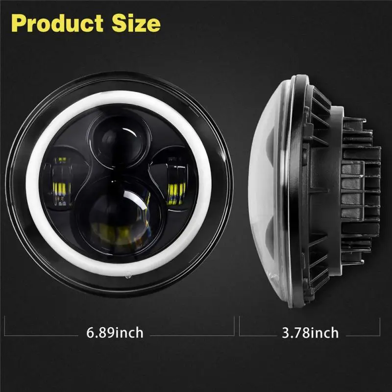 

7" 150W LED Headlight DRL Angel Eyes Motorcycle Fog Lights For Davidson Honda Yamaha Jeep Motorcycle Signal Lamp