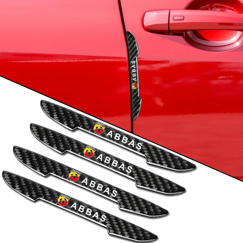 

4pcs Car Bumper Door Protection Scratch Protector Shape for Abarth 595 Competizione Carbono 124/125/500 Puto Car Accessories