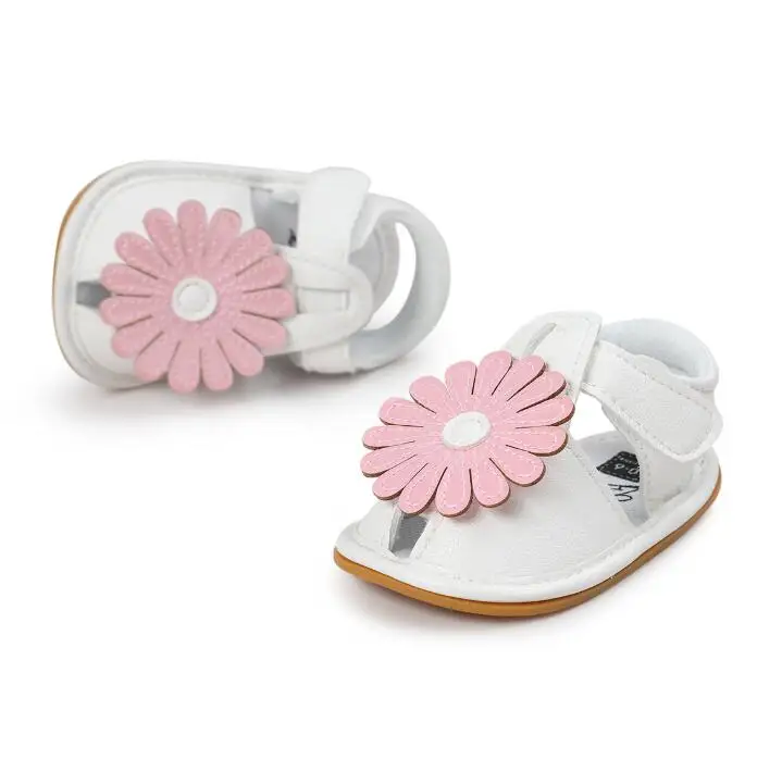 Pink Sandalia bebe/летние сандалии с подсолнухами для маленьких девочек; нескользящая обувь для детей; для малышей; для новорожденных - Цвет: Pink