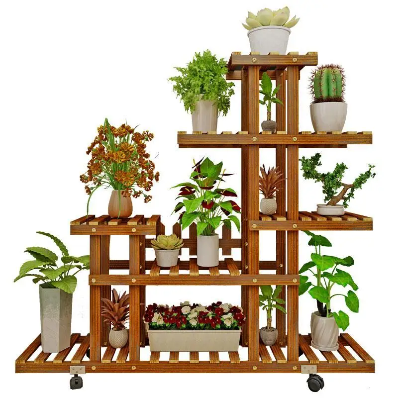 

Para Plantas Indoor Pot Stojaki Huerto Urbano Madera Plant Rack Dekoration Balcony Shelf Stojak Na Kwiaty Flower Stand