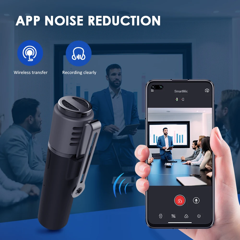 Беспроводной Bluetooth микрофон Lewinner SmartMic с шумоподавлением и функцией записи