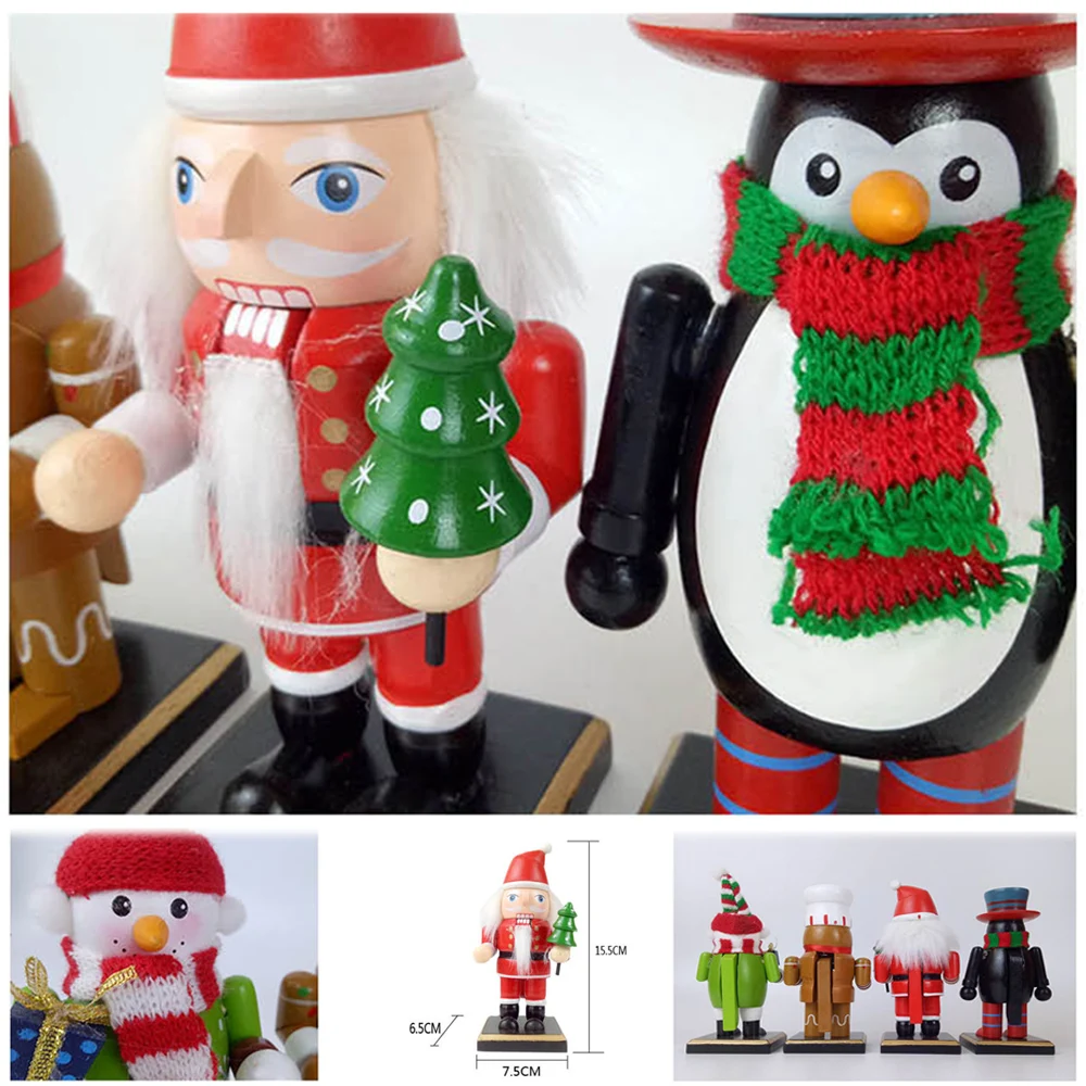 4 шт Щелкунчик Кукла рождественские мультфильмы красочные украшения для дома