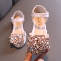summer baby girls sandals children sandals toddler infant kids slip on pearl crystal single princess roman shoes size 21 36
