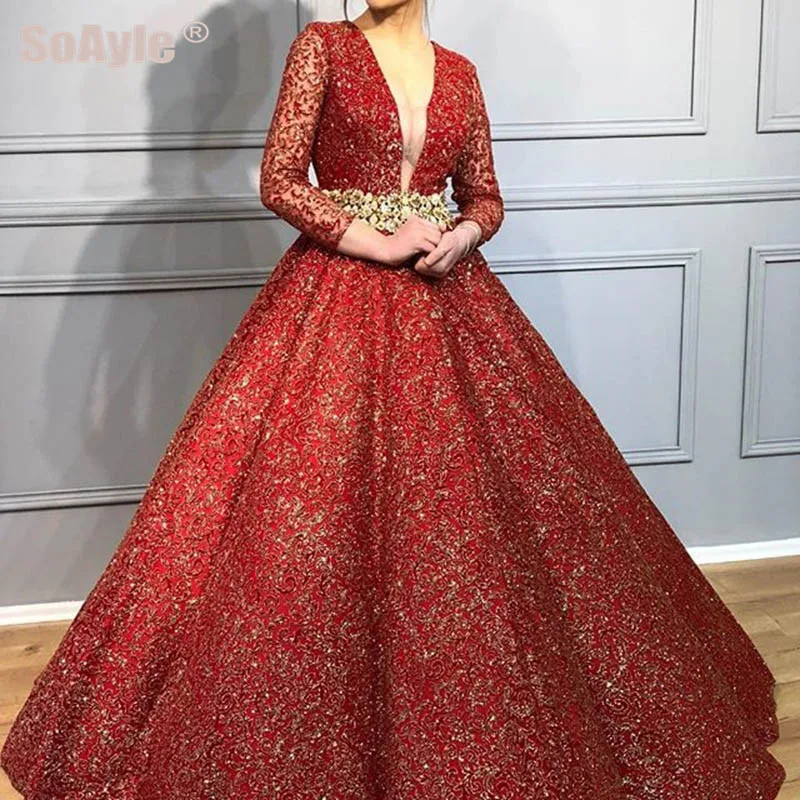 Женское вечернее платье с блестками SoAyle длинное бальное бусинами и длинным