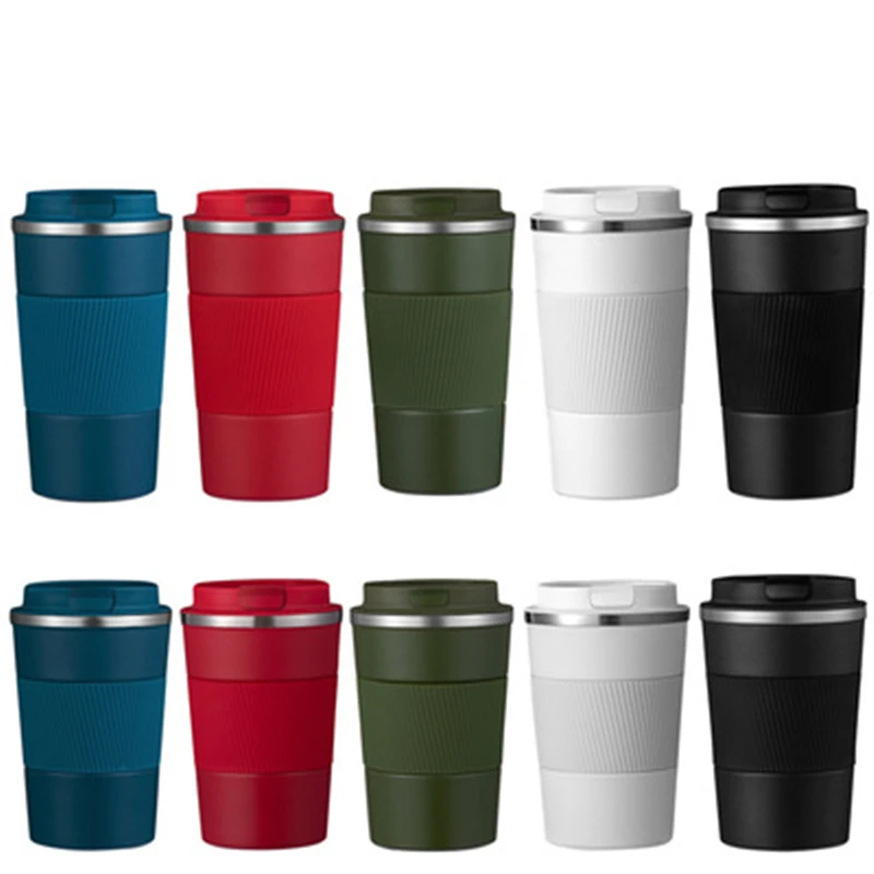 

304 Double-layer Stainless Steel Portable Mugs 380ml/510ml Thermos Coffee Cup with Non-slip Cover Car Vacuum Travel Hydro Flask