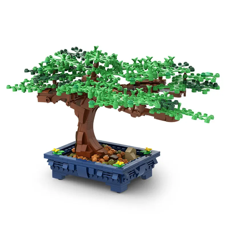 

MOC Mini Color Flowers Pots Bouquet Plant Tree Building Blocks Green Bush Grass Tree Creativity DIY Compatible Children's Toys