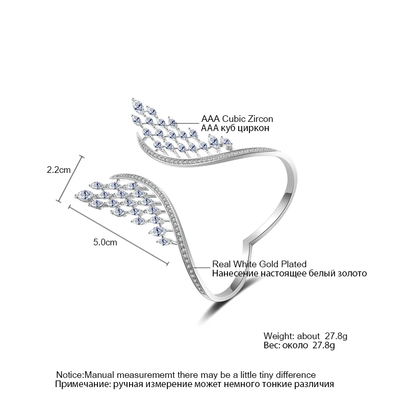 UILZ кристалл в форме крыльев ювелирные изделия AAA кубического циркония Мода багет