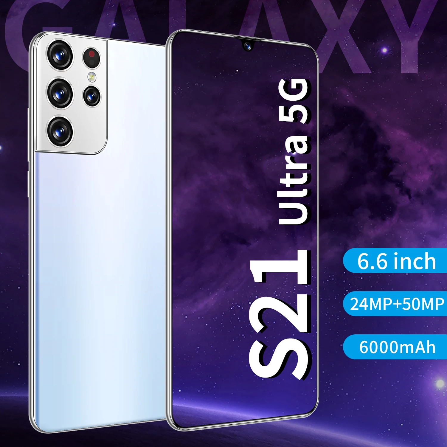 

2021New Global Version S21 Ultra Smartphone 12+512GB 6.6Inch 6000mAh Dual SIM Dual Standby Support Face ID 4G Android CellPhone