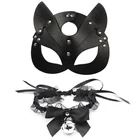 Черная кожаная маска для косплея БДСМ фетиш секс-игрушки эротическая маска для глаз с ошейником для БДСМ женская маска для Хэллоуина маскарада вечеринки
