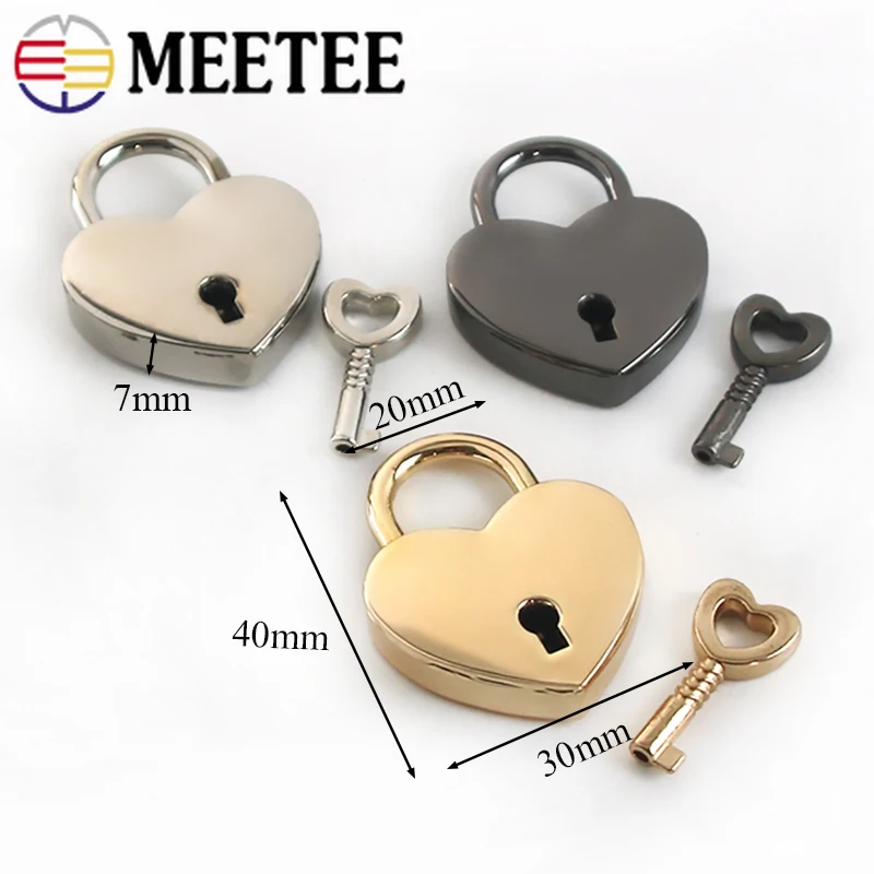 2/5 шт. Meetee металлическая застежка в форме сердца закручивающийся замок с ключом DIY