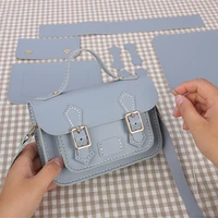 2022 new diy handmade bag cambridge style hand stitching with sewing tools handel shoulder bag accessories pu leather d