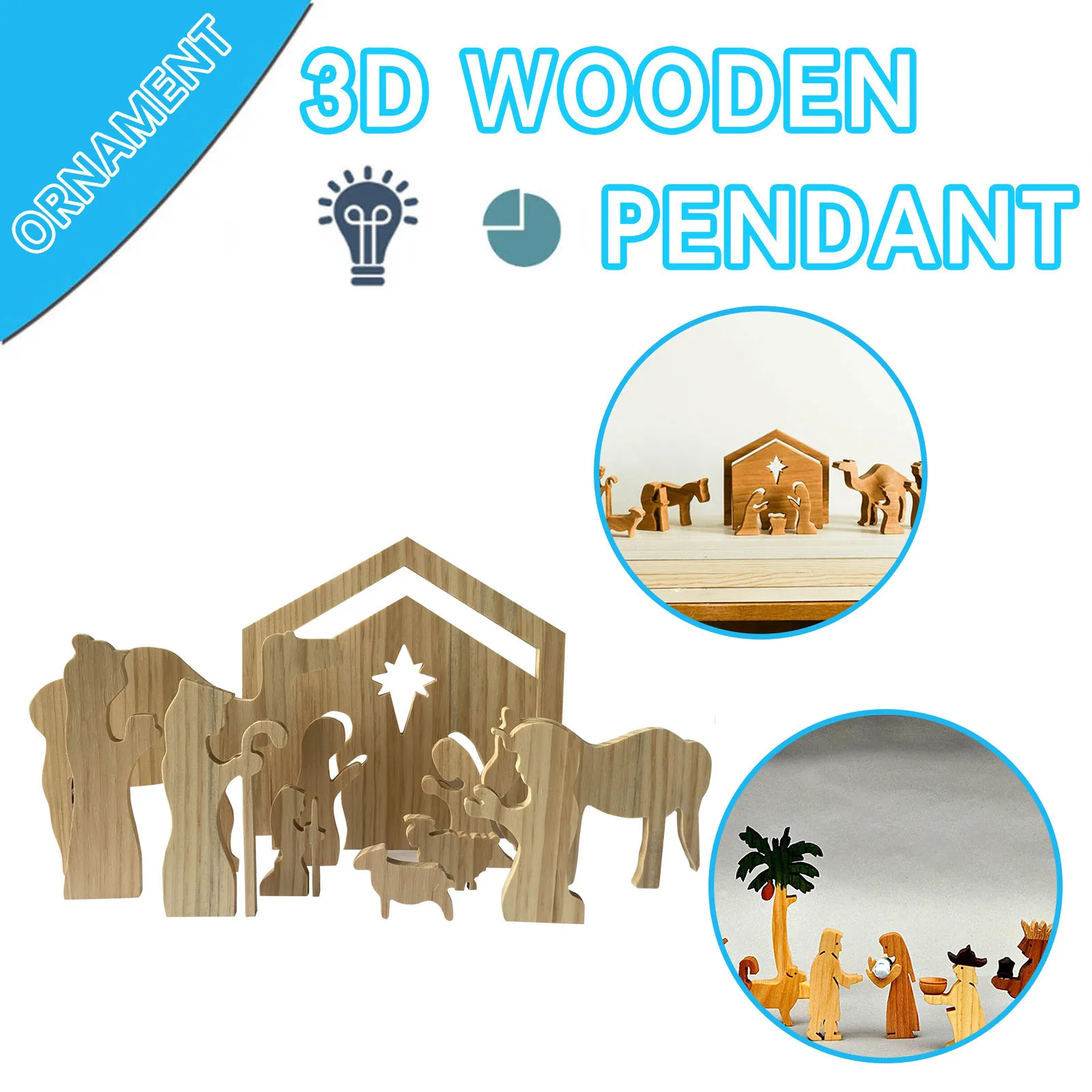 

Children's Toy Wooden Nativity Set Wooden Manger Creche Nativity Scene Montessori Inspired Wedd Best hoilday Gifts Wooden toys