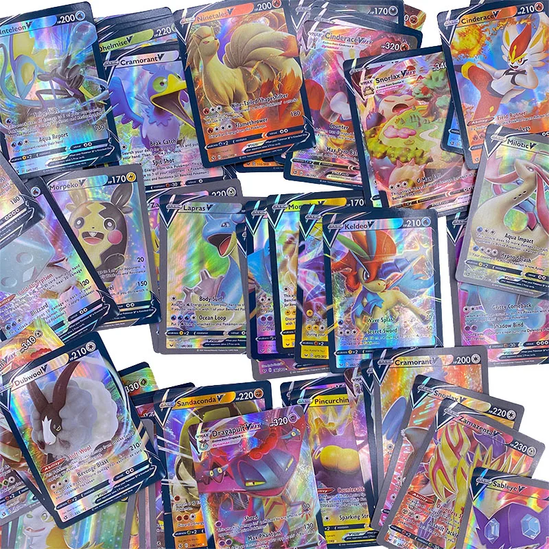 60-300 шт TOMY POKEMON TAG TEAM GX VMAX V MAX для сияющей игры битва карт детская игрушка | Игрушки и