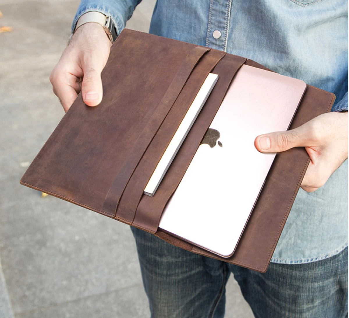 Защитный чехол для семьи с контактами Apple Macbook много функций кожаный 12|Чехлы