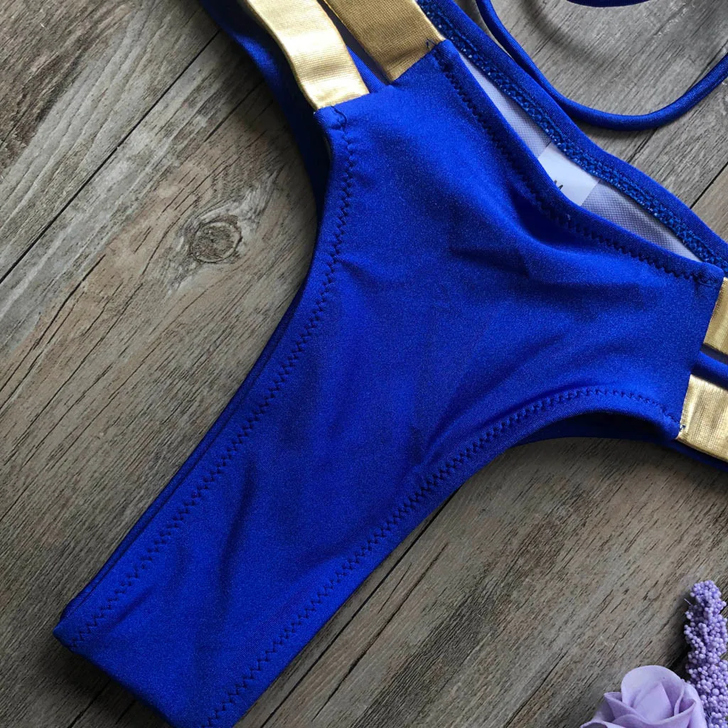 

2021 New Sexy Halter Bikini Women Swimwear Female Swimsuit Two-pieces Bikini Set Push Up Padded Bather Bathing Suit Swim Ladies