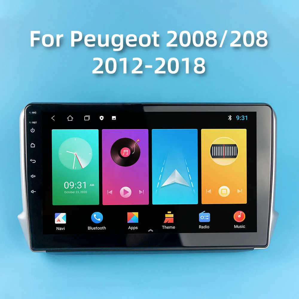 Автомагнитола 2 Din Android стерео для Peugeot 2008 208 2012 2018 экран 10 1 дюйма мультимедийная