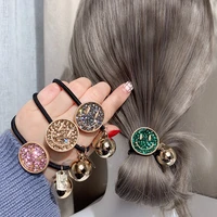 new fashion zircon elastic rubber band hair band girl exquisite smiling face hair rope retro bow lovely hairpin hair accessories