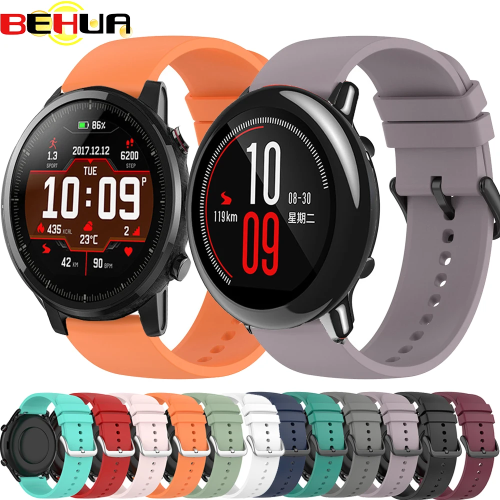

BEHUA 22mm Wristband For Xiaomi Huami Amazfit Stratos Pace 2S 2 3 Sport Strap 20mm for Amazfit Bip Youth Pace Watchband Correa