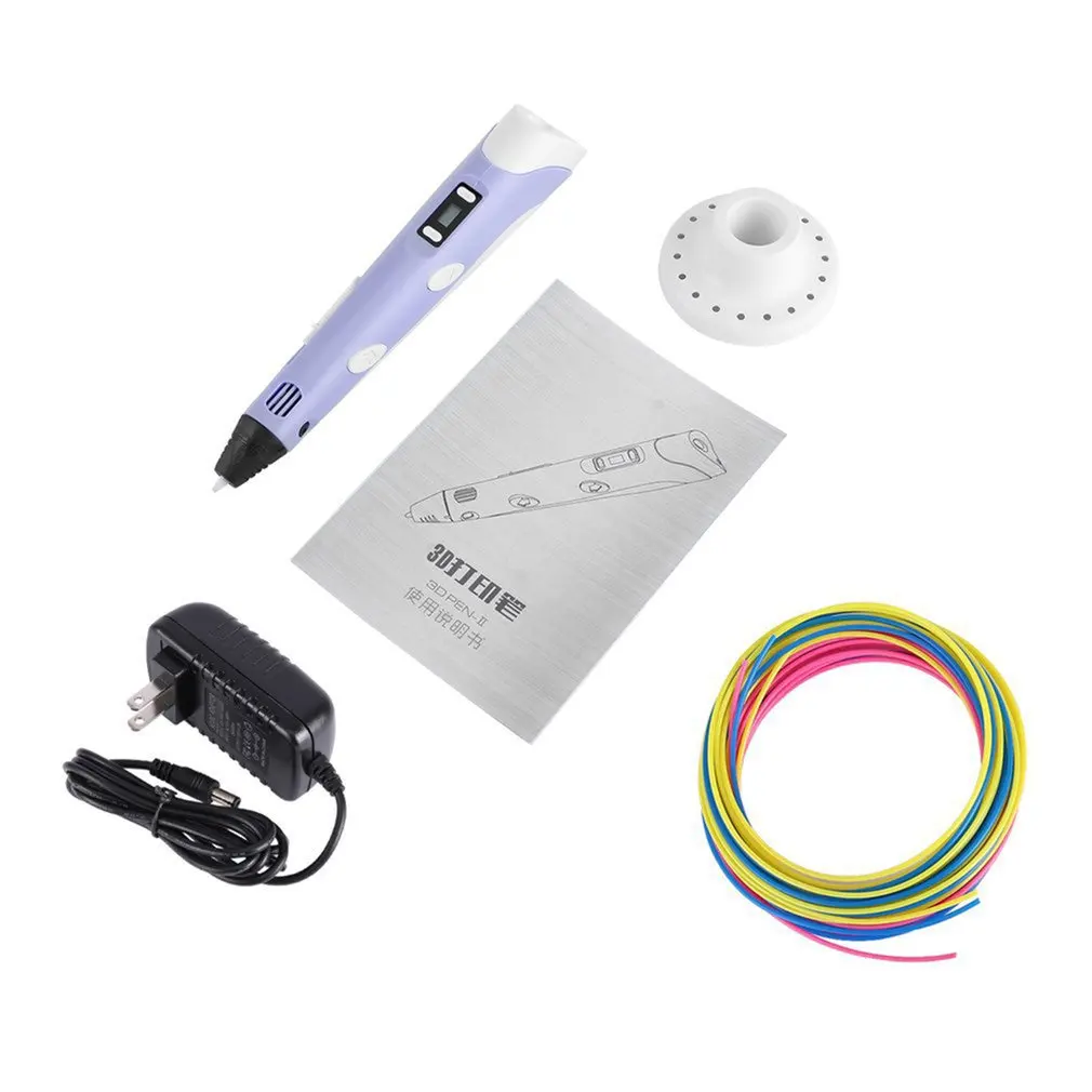 purple English UK 3D печать ручка 12 в 3D Ручка Карандаш 3D Ручка для рисования sthift PLA нити для детей Образование хобби игрушки для рисования подарки на день рождения - Color: purple English UK