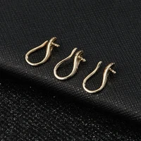 14k pure copper covered real gold color ear hook earrings with pearl base diy accessories handmade materials accessories