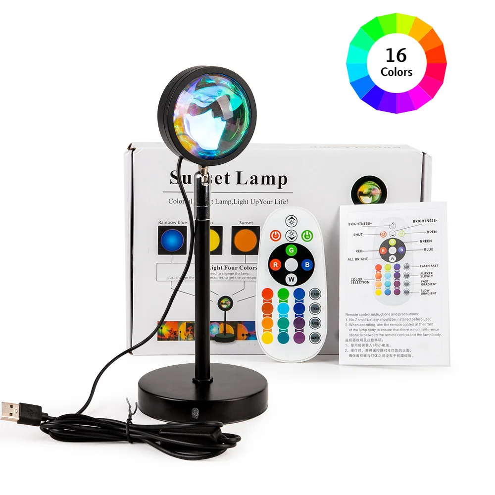 Лампа С закатом в винтажном стиле декоративный светодиодный ночник RGB для