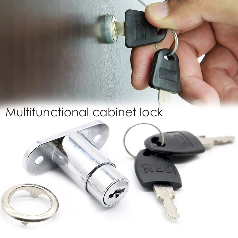 Хромированная отделка цинкового сплава нажимной Плунжер замок для ящика стола