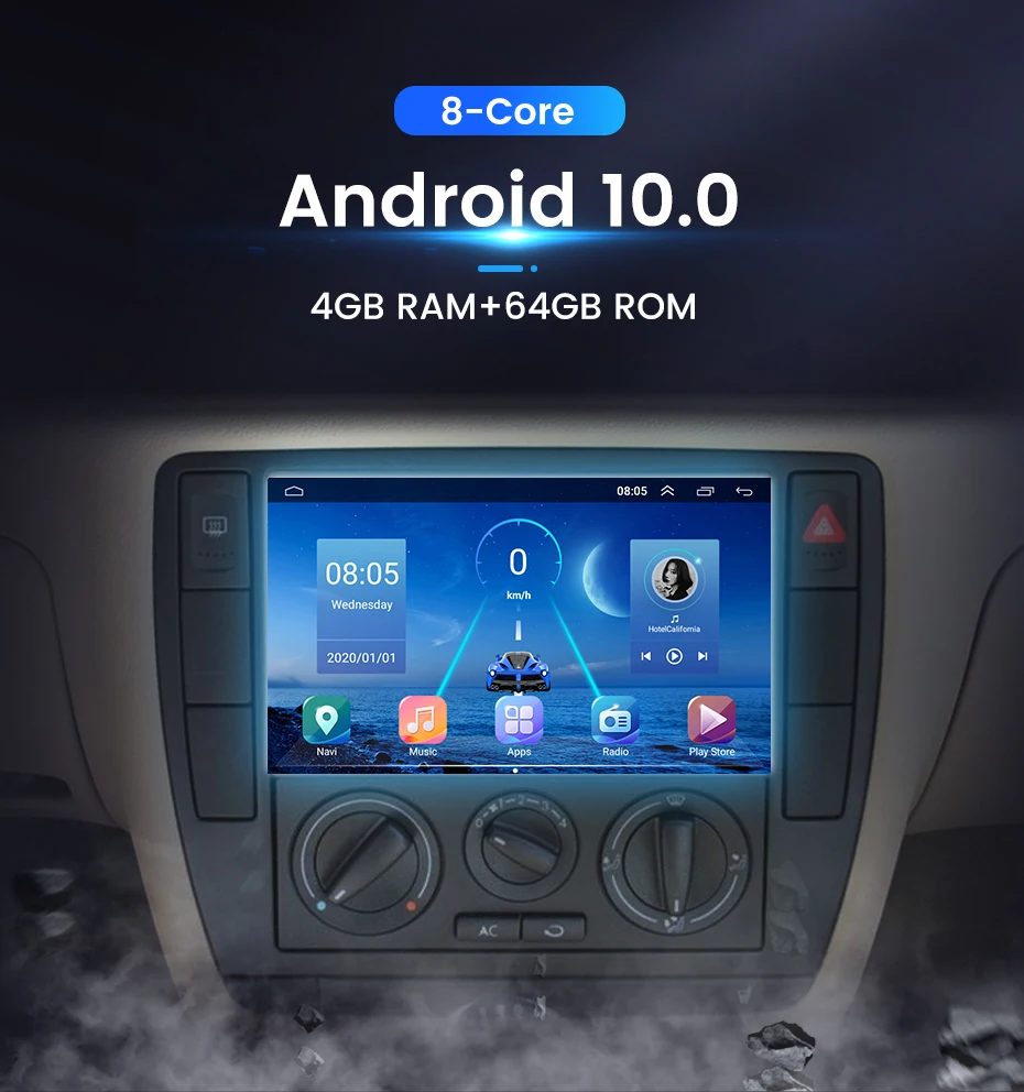 Автомагнитола на Android 10 0 с GPS-навигацией для Peugeot 307 VW PASSAT B5 JETTA BORA GOLF 4 POLO MK5 MK4