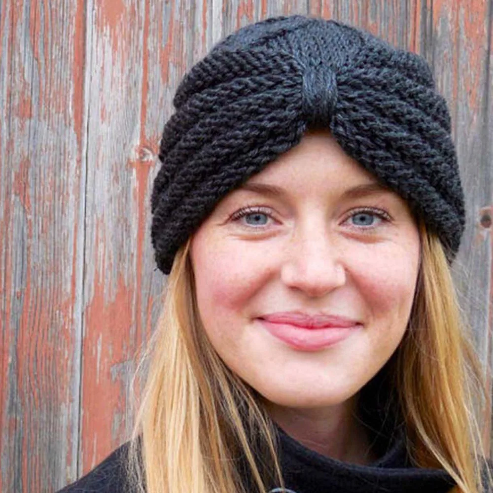 Женские теплые ручные шерстяные вязаные наушники шапки кепки для девочек новые